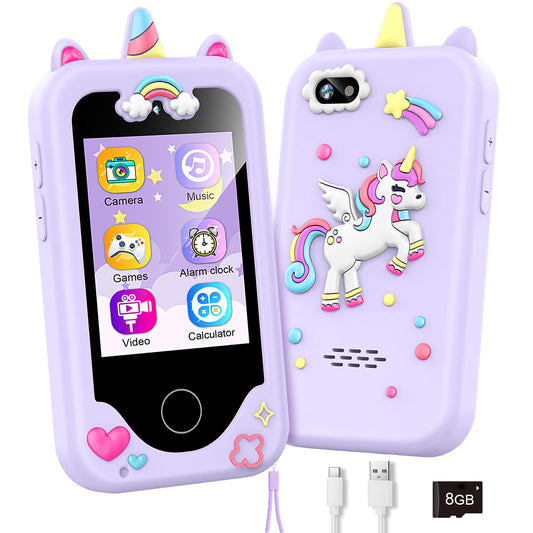 WEOLULI kids smart phone purple front view for imaginative play