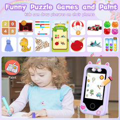 WEOLULI kids smart phone purple selfie camera for creative photos