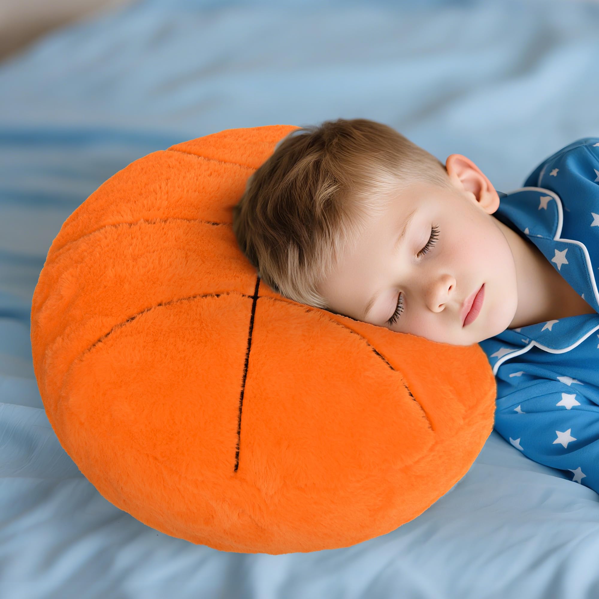 Wepop basketball-themed cushion adds vibrant, sporty flair to bedrooms or playrooms.