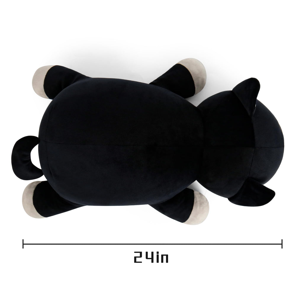Wepop cuddle cat plush enhances bedroom decor with soft comfort.