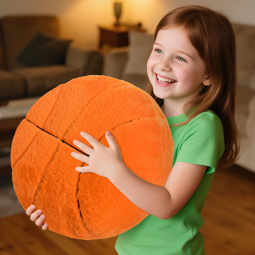 Wepop decor-friendly pillow brightens a sofa or reading nook with basketball charm.