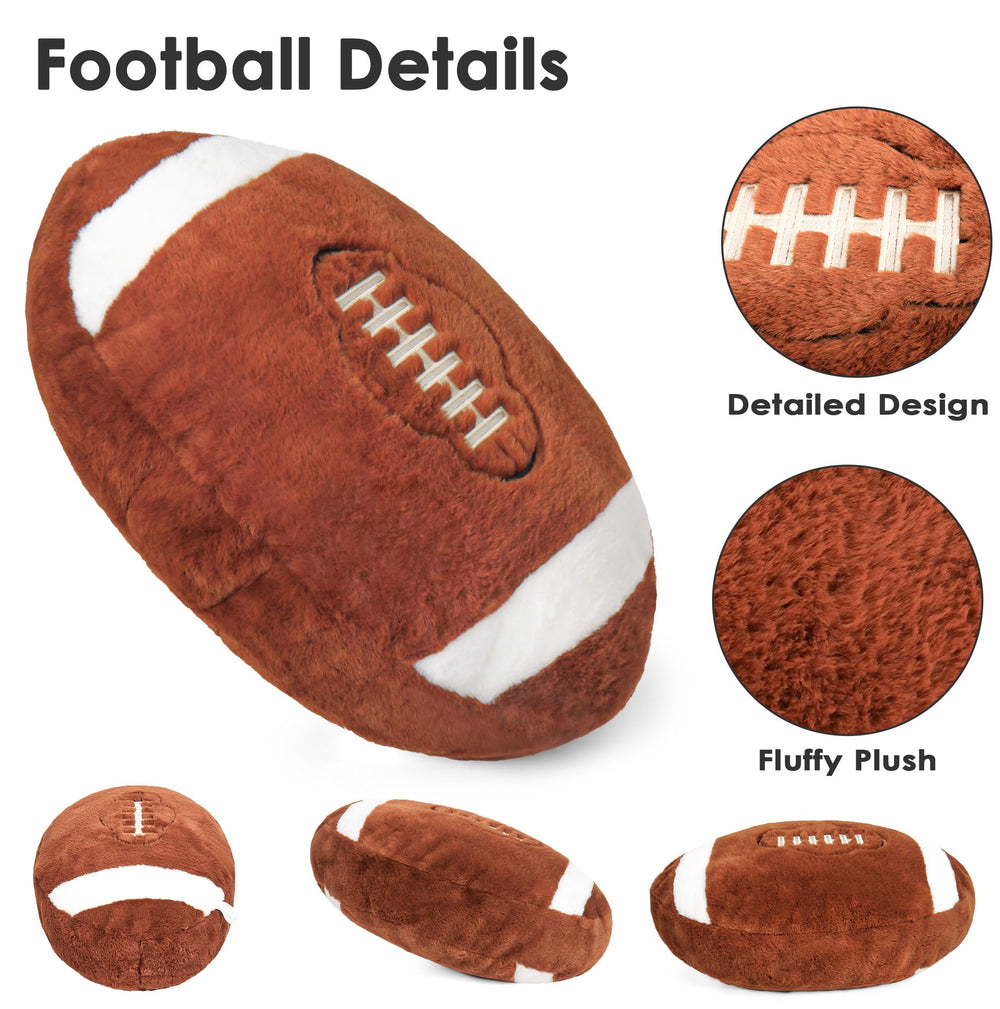 Wepop football plush close-up shows soft fabric and cuddly feel