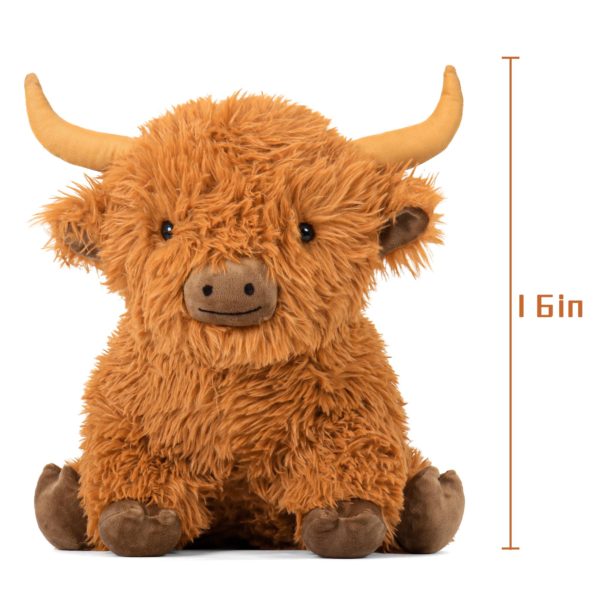 Wepop Highland Cow plush in bedroom decor for calming ambience