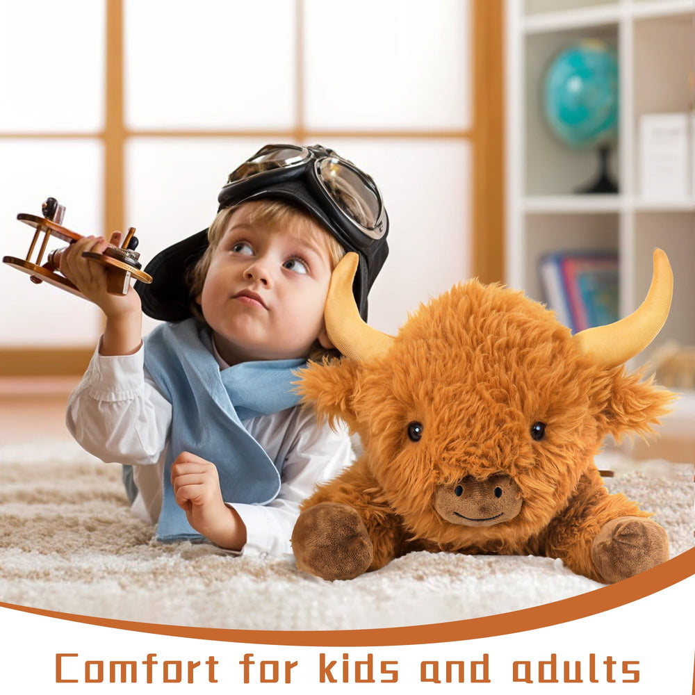 Wepop Highland Cow weighted plush decor accent for a cozy room
