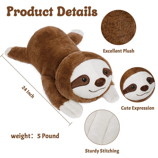 Embroidered face detail on Wepop Sloth plush for charm