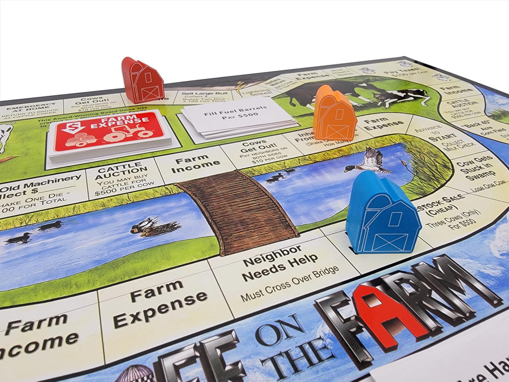 Life on the Farm event cards capture barnyard surprises during play.