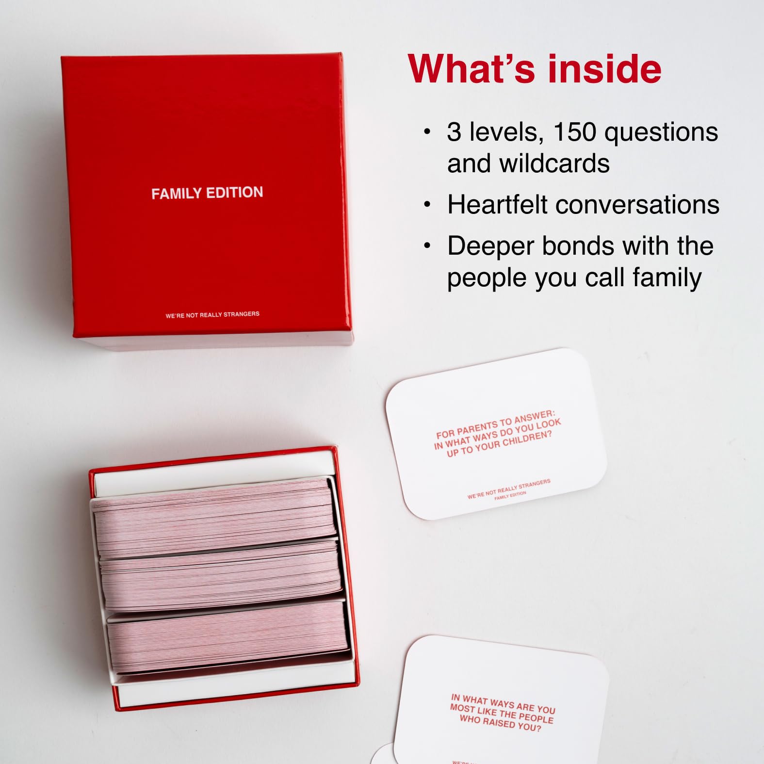 WE'RE NOT REALLY STRANGERS Family Edition Level 2 Connection prompts for deeper talk