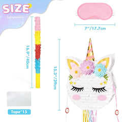 WERNNSAI unicorn pinata with drawstring for simple open and fold