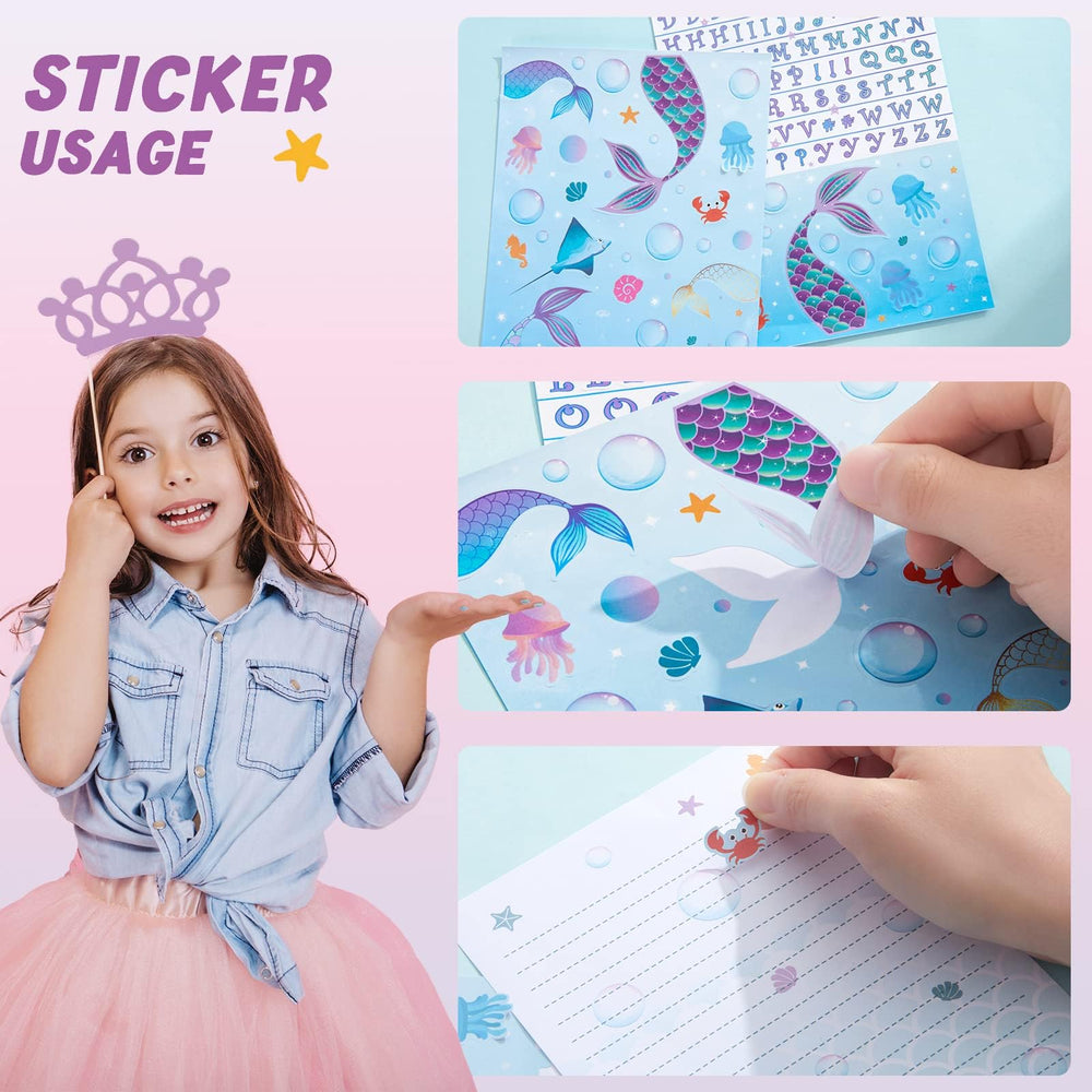 WERNNSAI Mermaid stickers decorate letters and envelopes creatively.