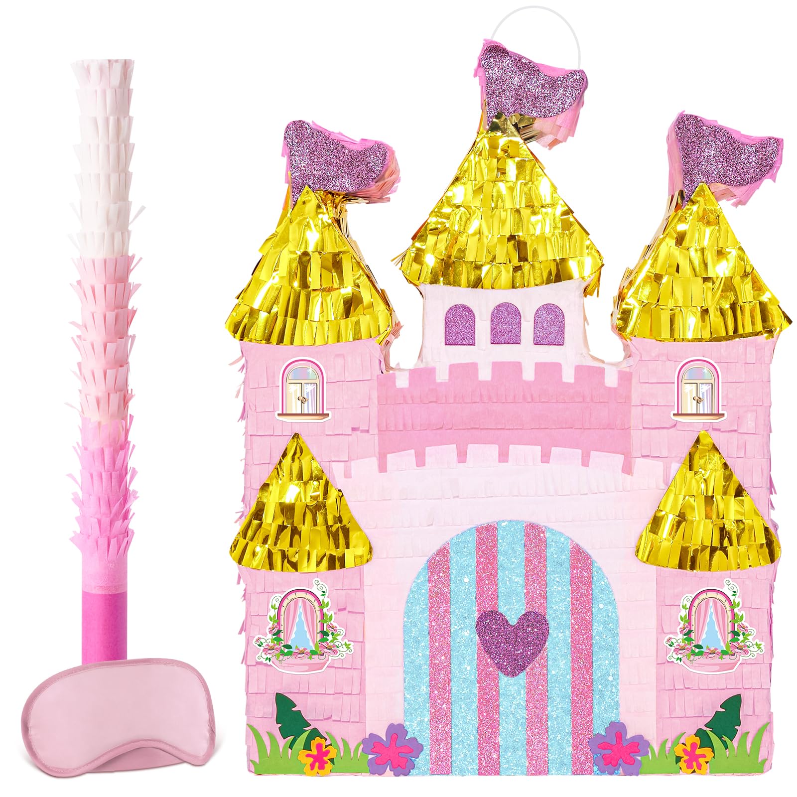 WERNNSAI Princess Castle Piñata front view ready for party fun