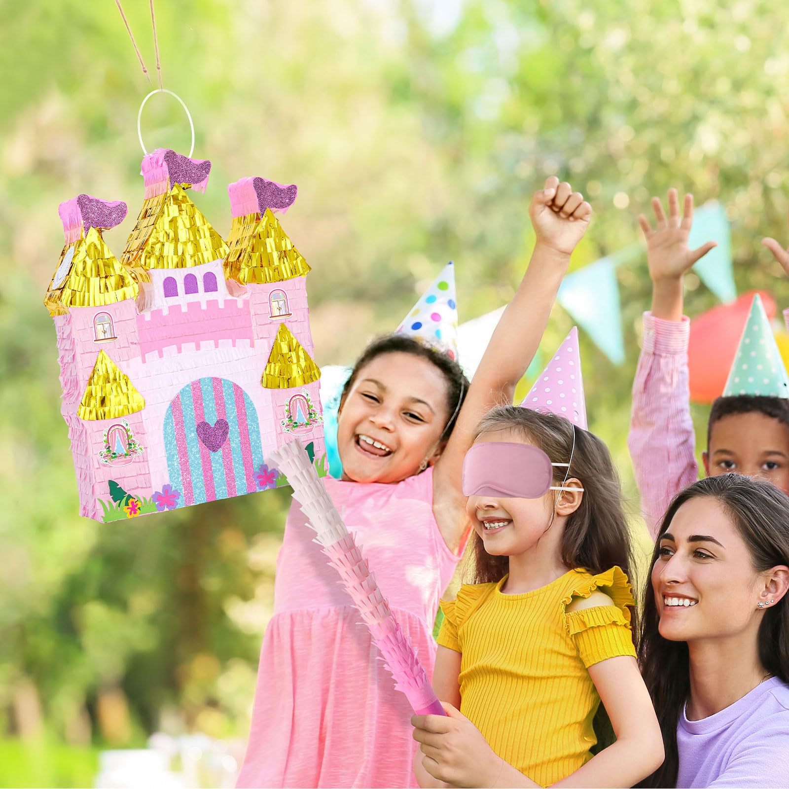 WERNNSAI Princess Castle Piñata pink color and festive design