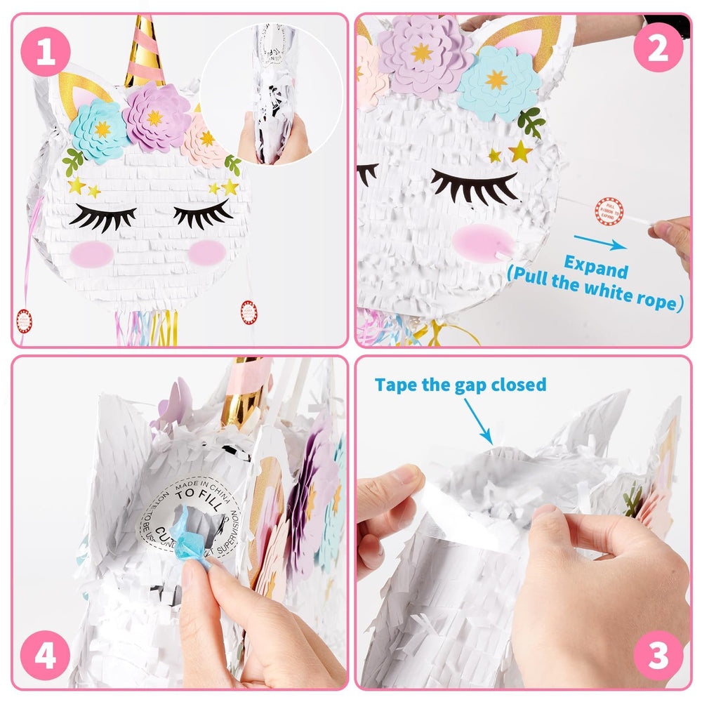 WERNNSAI unicorn pinata easy-fill hole for quick party prep
