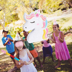 WERNNSAI Unicorn Piñata pre-made hole enables easy hanging and play readiness.