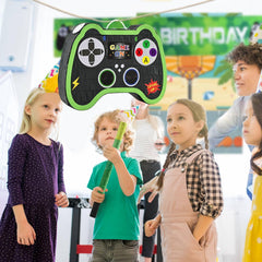 Includes blindfold and bat for a quick-start party game experience.