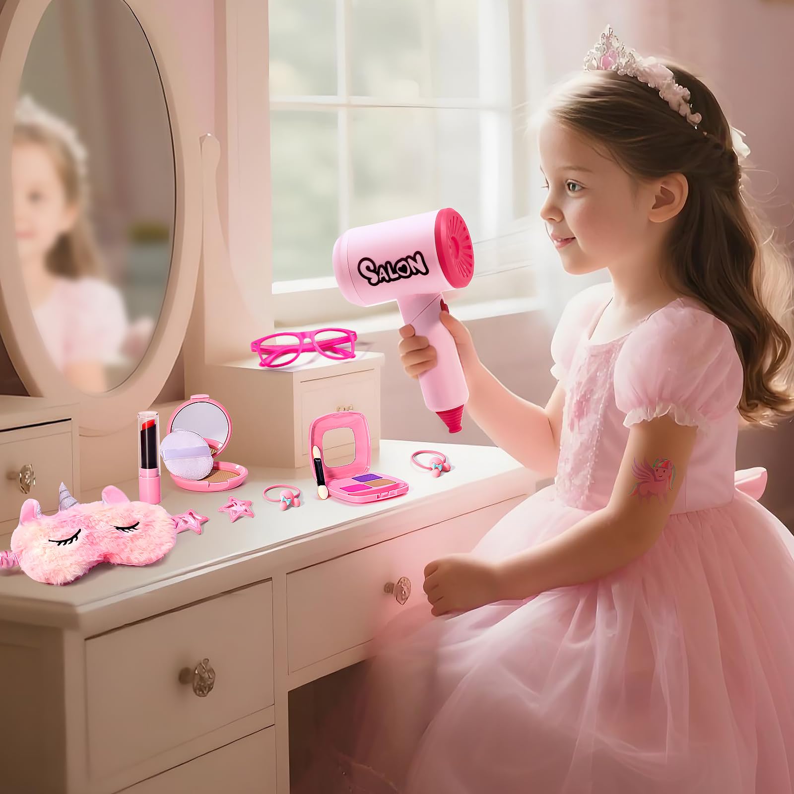 WESAYEE hair dryer toy for pretend styling sessions