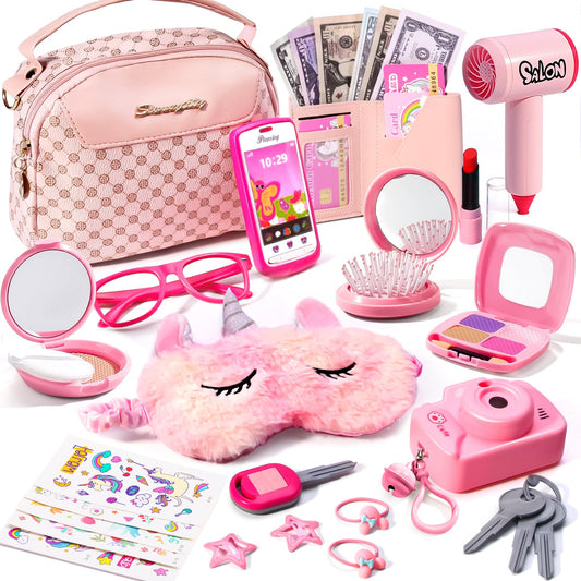 WESAYEE little girl purse with accessories for imaginative playtime