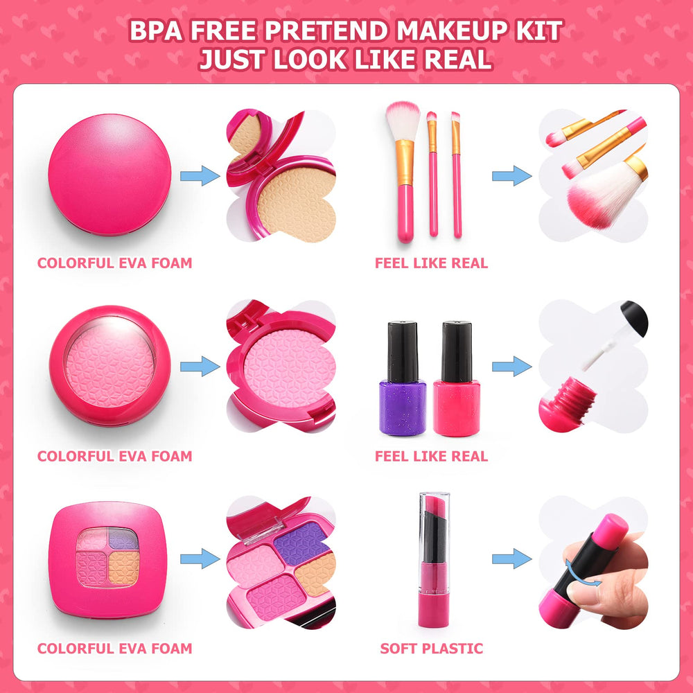 WESAYEE Pink crossbody purse supports easy carry and organized toy cosmetics