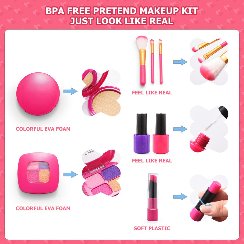 WESAYEE toy makeup brushes set designed for delicate toddler handling