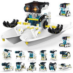 Wesfuner 30-in-1 STEM Solar Robot Kit packaging with 243 pieces for hands-on learning