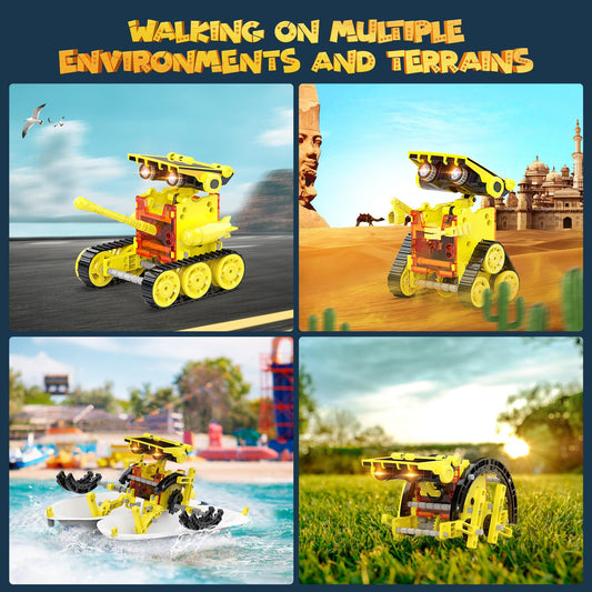 Wesfuner solar panel on robot head enables powered outdoor play