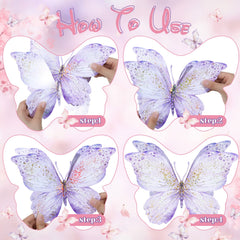 Wesiti pink purple butterfly toppers with simple 2-piece assembly
