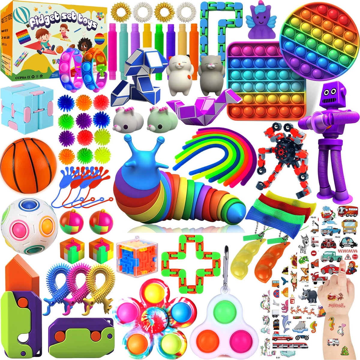 WESKMENS stretch tubes bundle for calming fidget play and focus