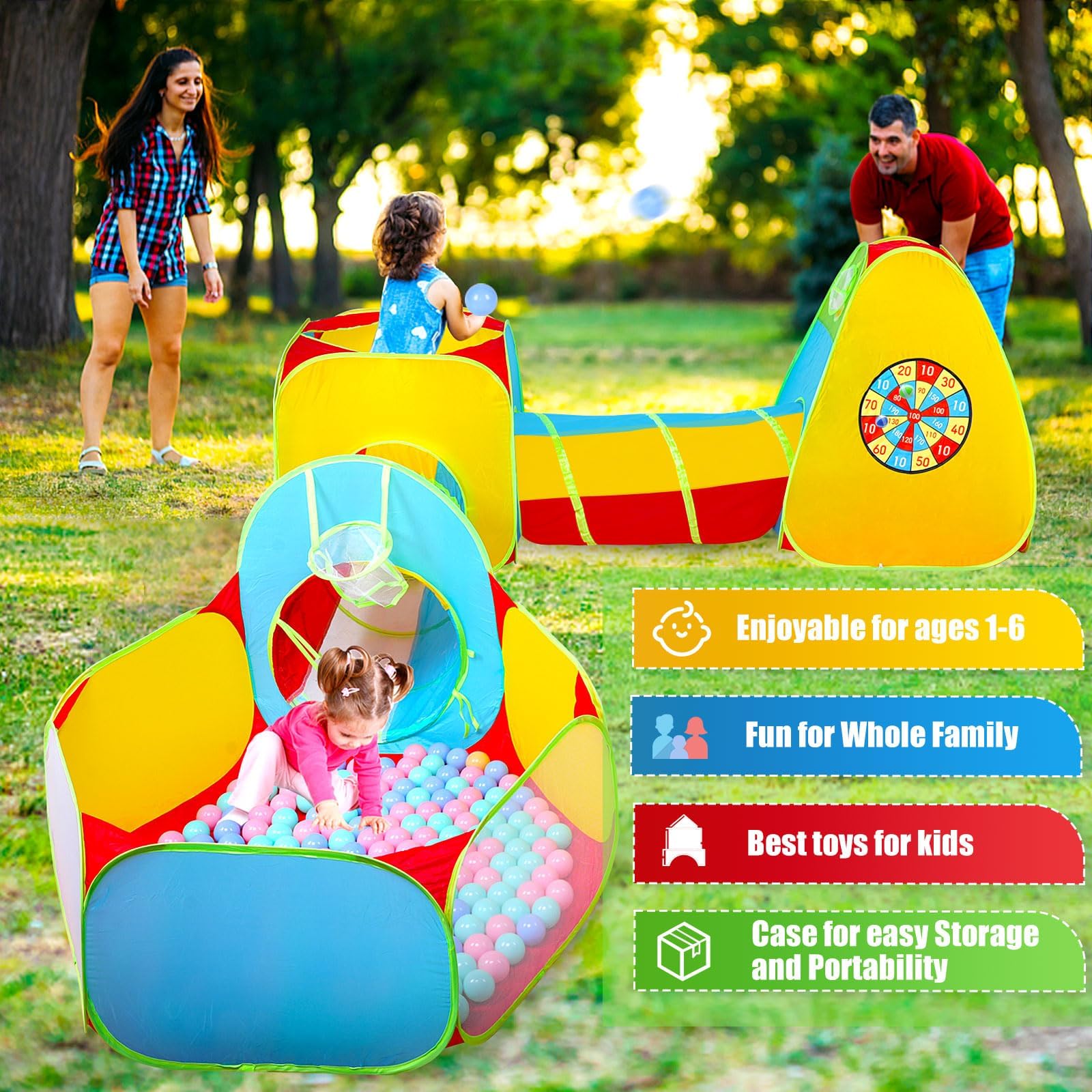 WESKMENS indoor-outdoor playhouse fits homes or backyards for versatile use.