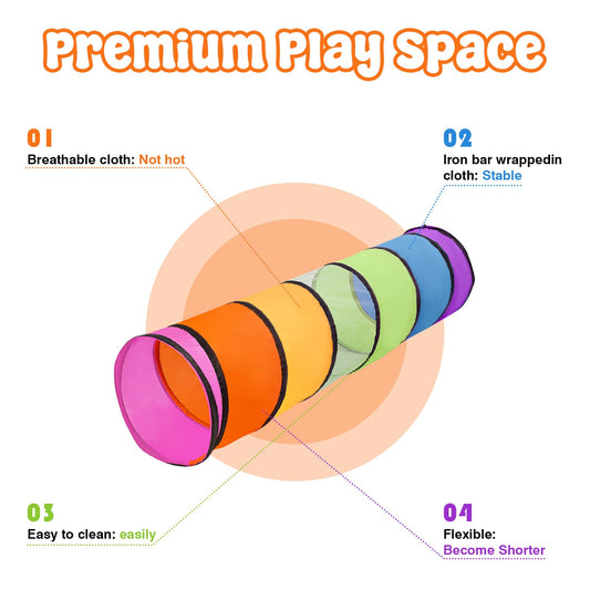 WESKMENS play tunnel in bright colors to spark sensory play.