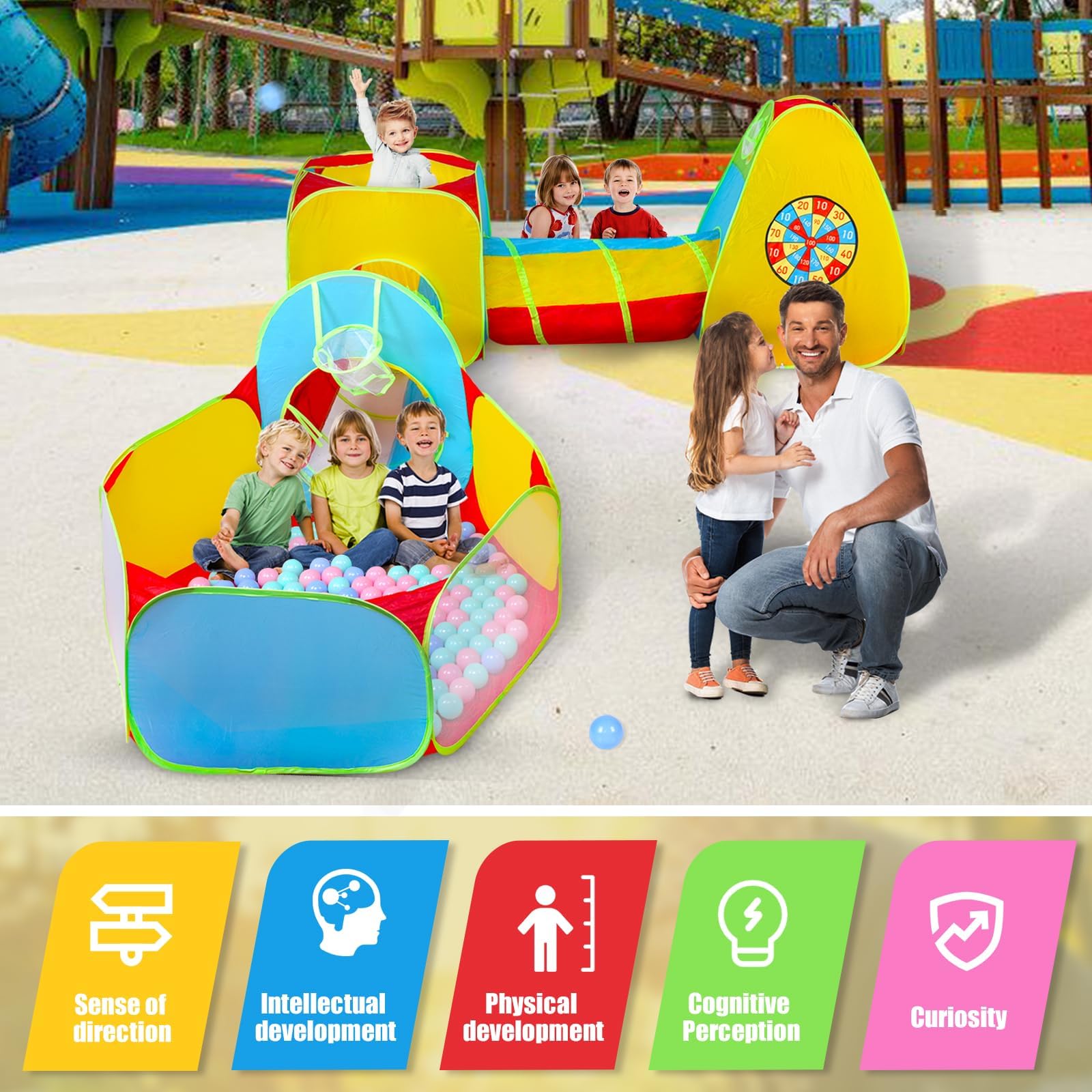 WESKMENS toddler tunnels create creative mazes for active play sessions.