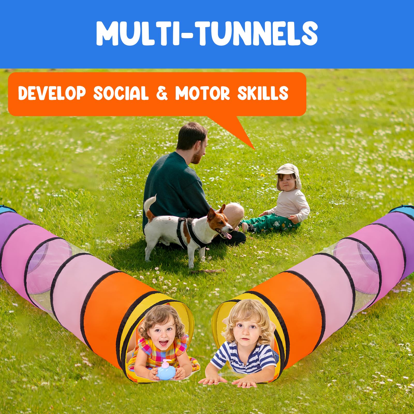 WESKMENS tunnel designed for peekaboo and creative play experiences