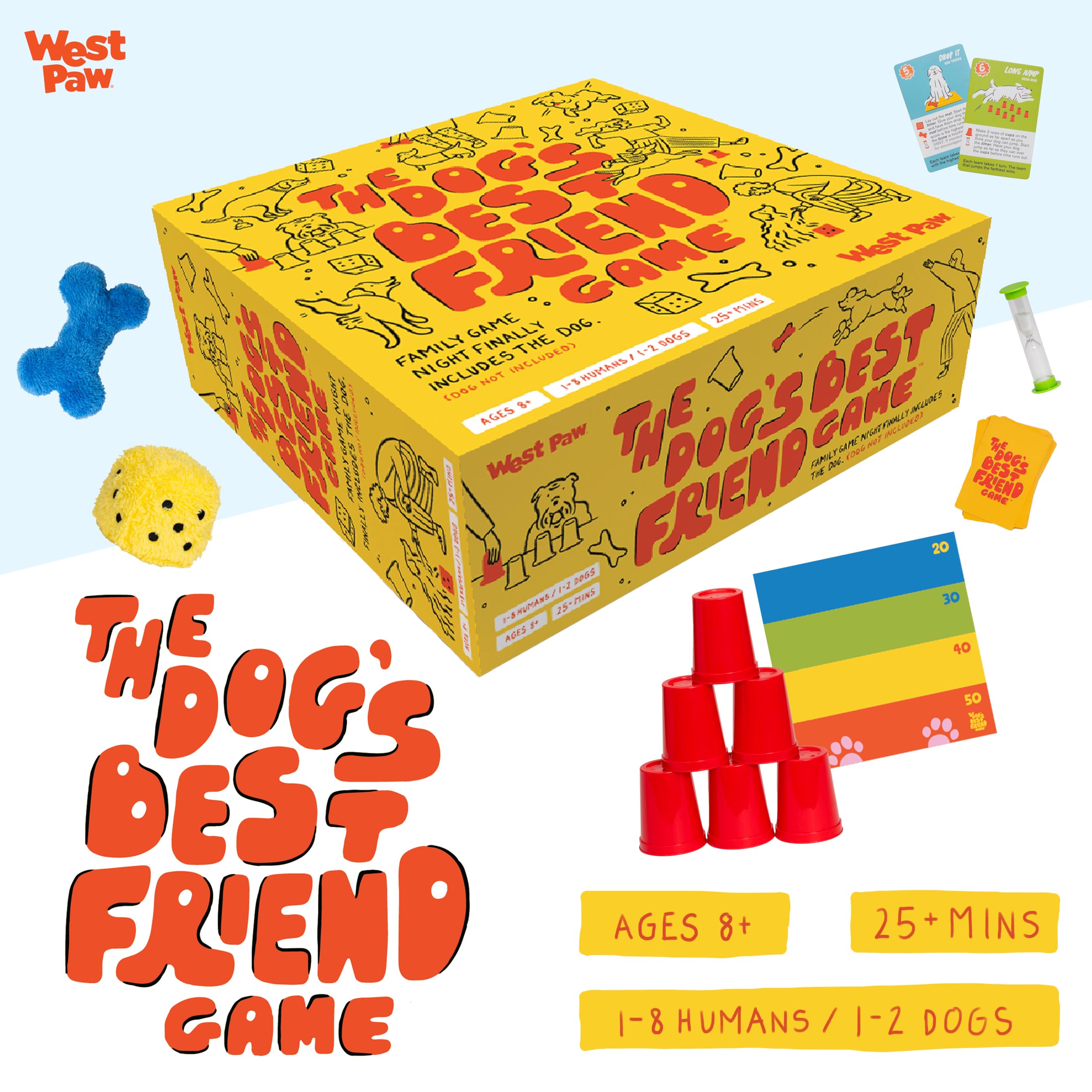 WEST PAW Dog's Best Friend Game family night setup shows inclusive fun for kids and dogs