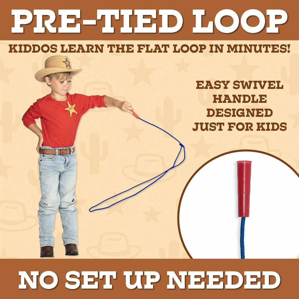 Western Stage Props Kiddie Trick Rope pre-tied knot simplifies loop setup