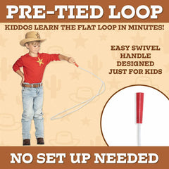 Kiddie Trick Rope swivel handle reduces tangles for beginners