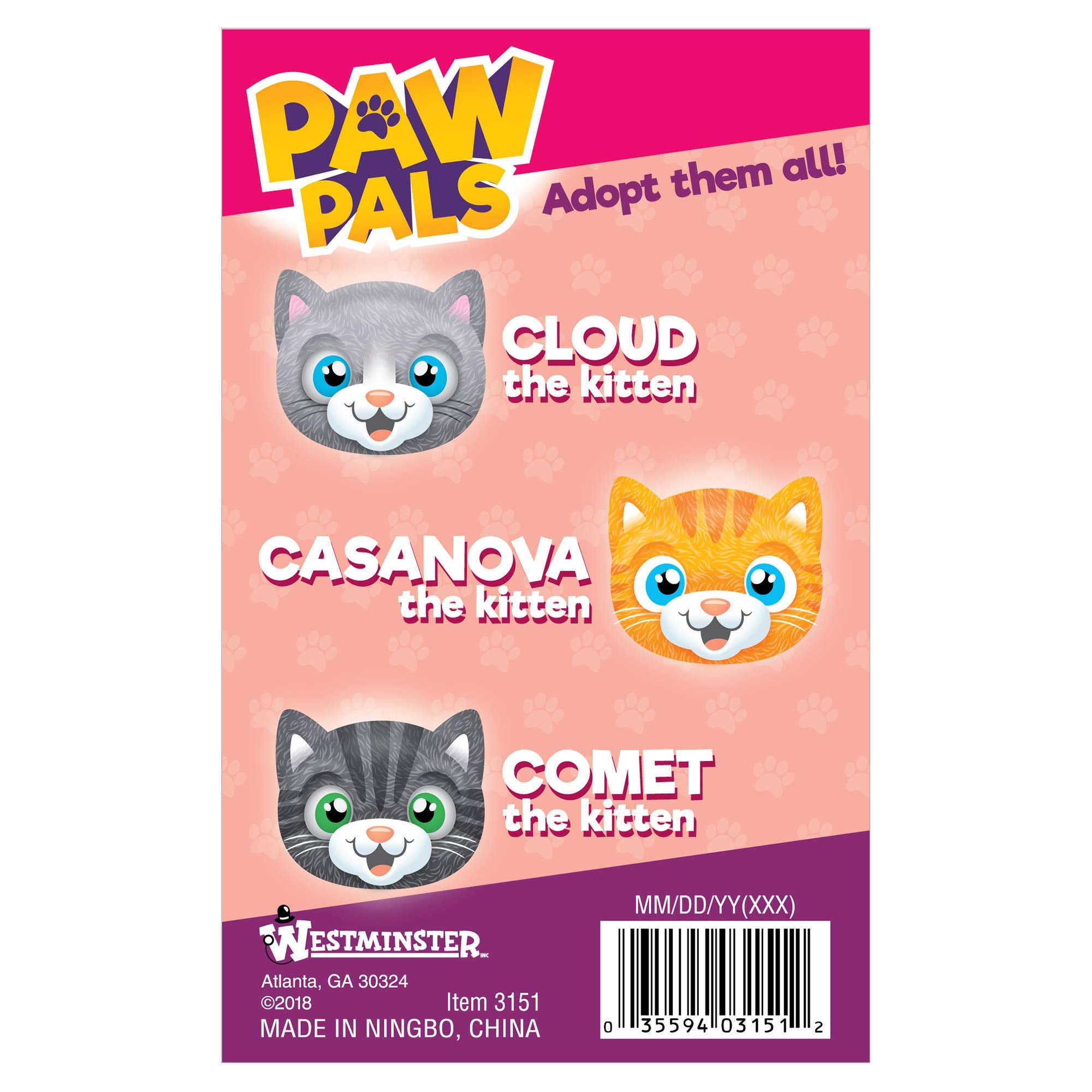 Westminster Cloud the Kitten meows softly for engaging, comforting pretend companionship.
