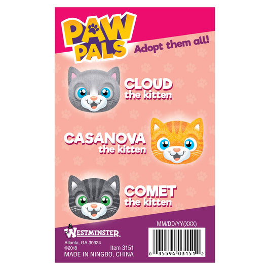Westminster Cloud the Kitten meows softly for engaging, comforting pretend companionship.