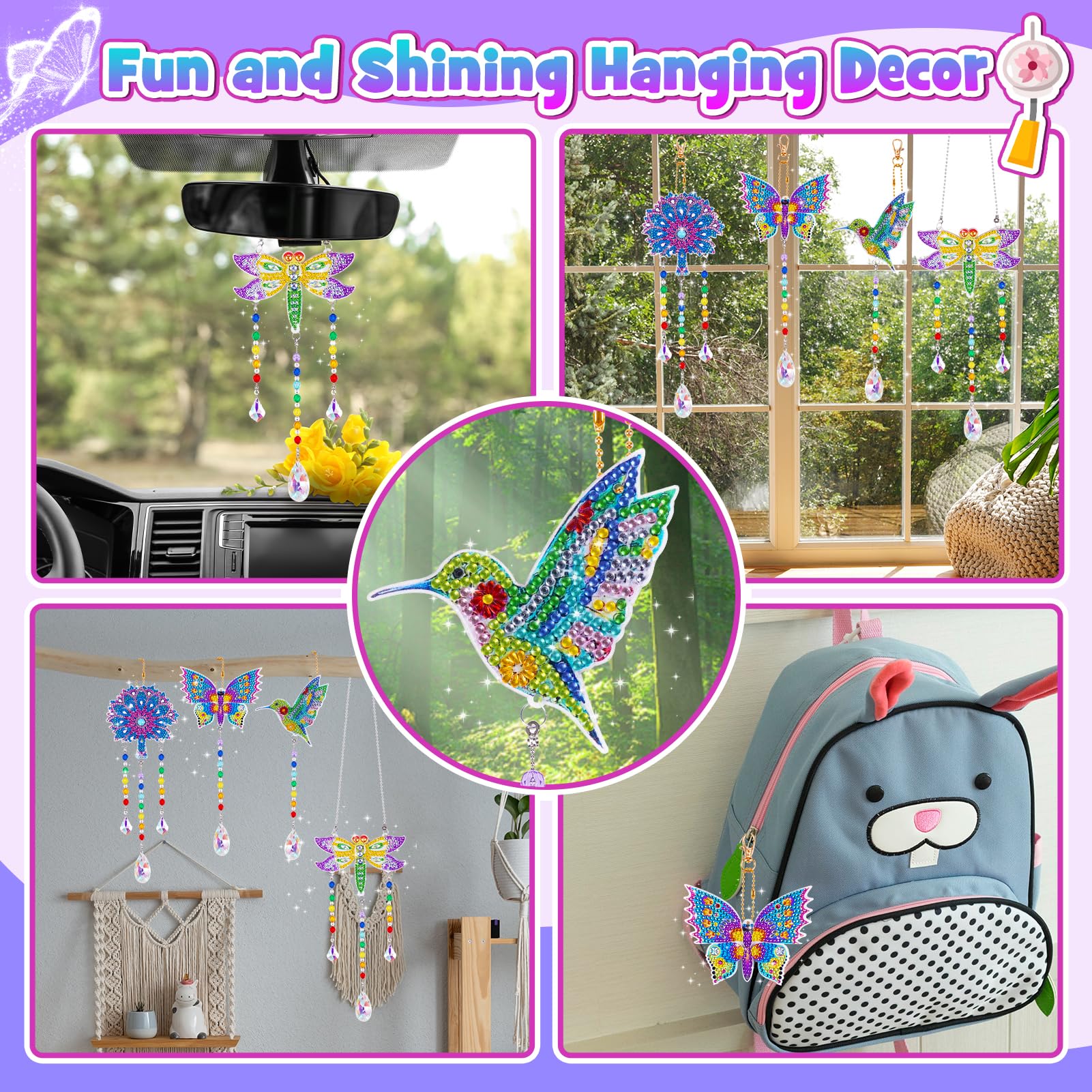 WethCorp diamond wind chime flower motif brightens gardens