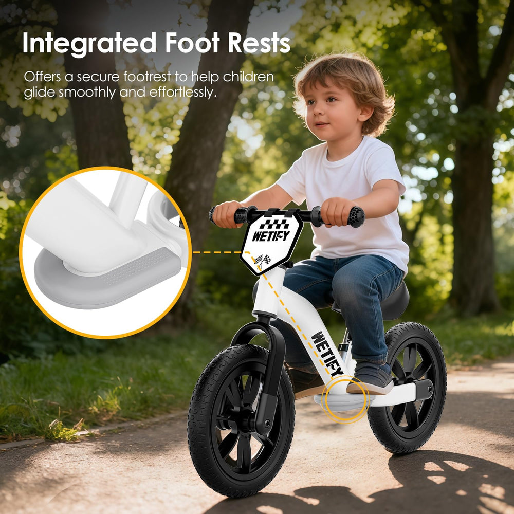 Wetify Balance Bike with wide footrest enables easy gliding and balance practice.