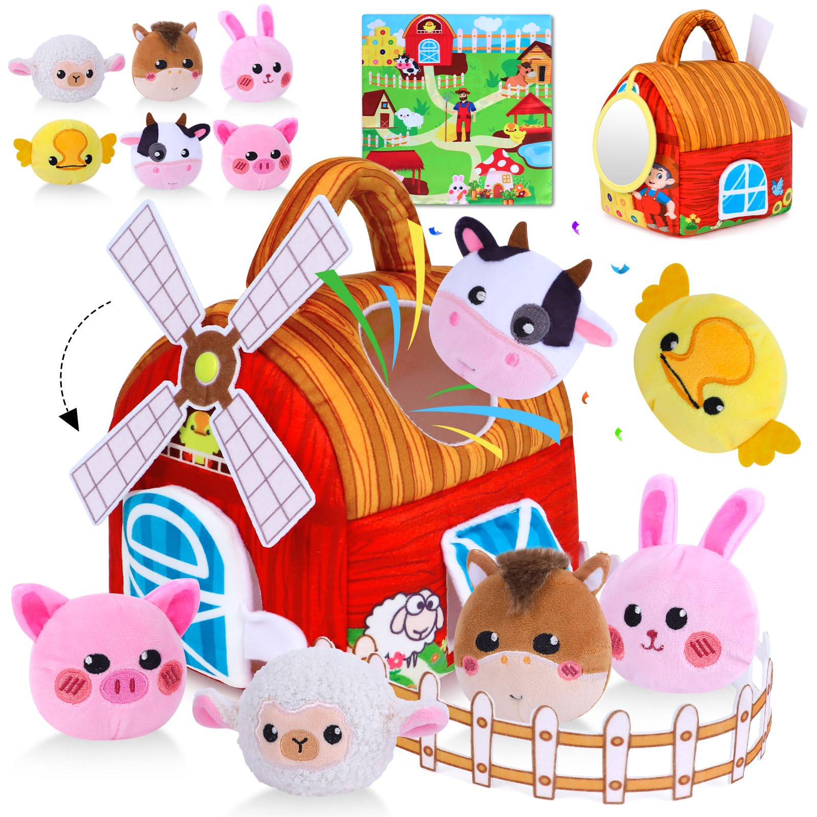 WETRBWEH Barn Farm windmill blades stimulate visual tracking and gentle auditory feedback.