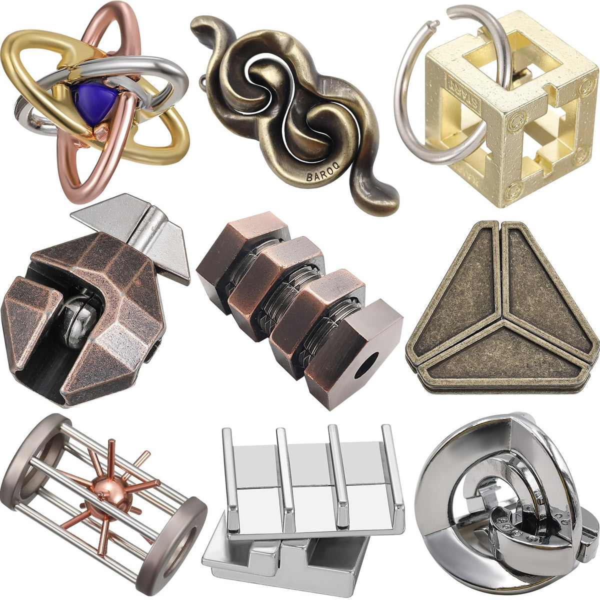Wettarn 9-piece puzzle set with interlocking pieces for mental challenge
