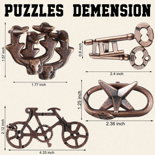 Wettarn interlocking steel puzzle collection showcasing varied shapes for solo play and groups