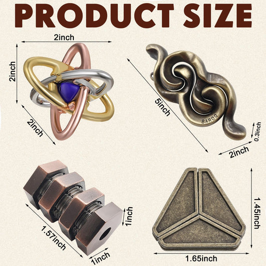 Wettarn metal brain teaser close-up highlights smooth stainless steel design