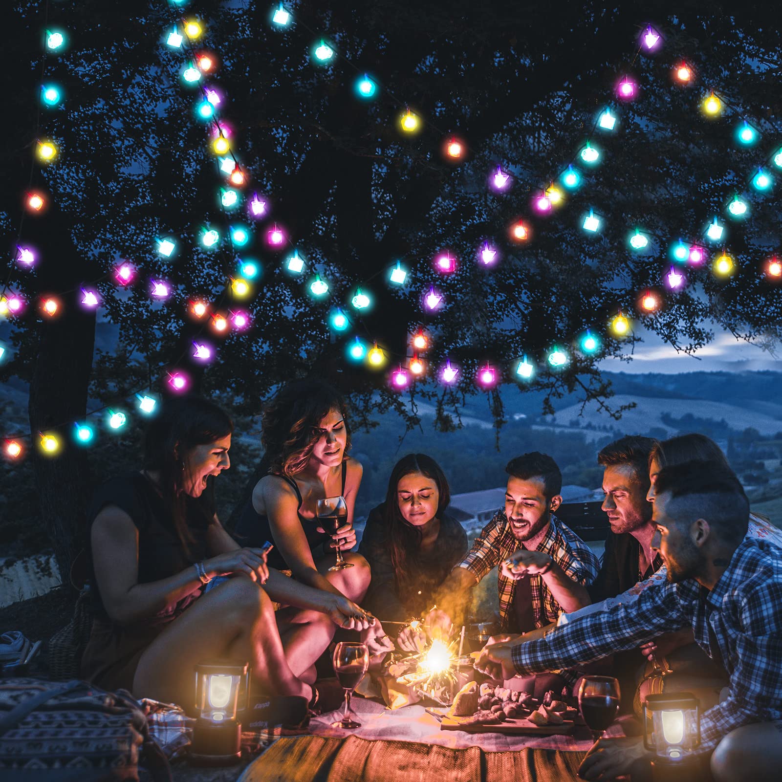 Seven-color Wettarn LED dice lights create dynamic mood options