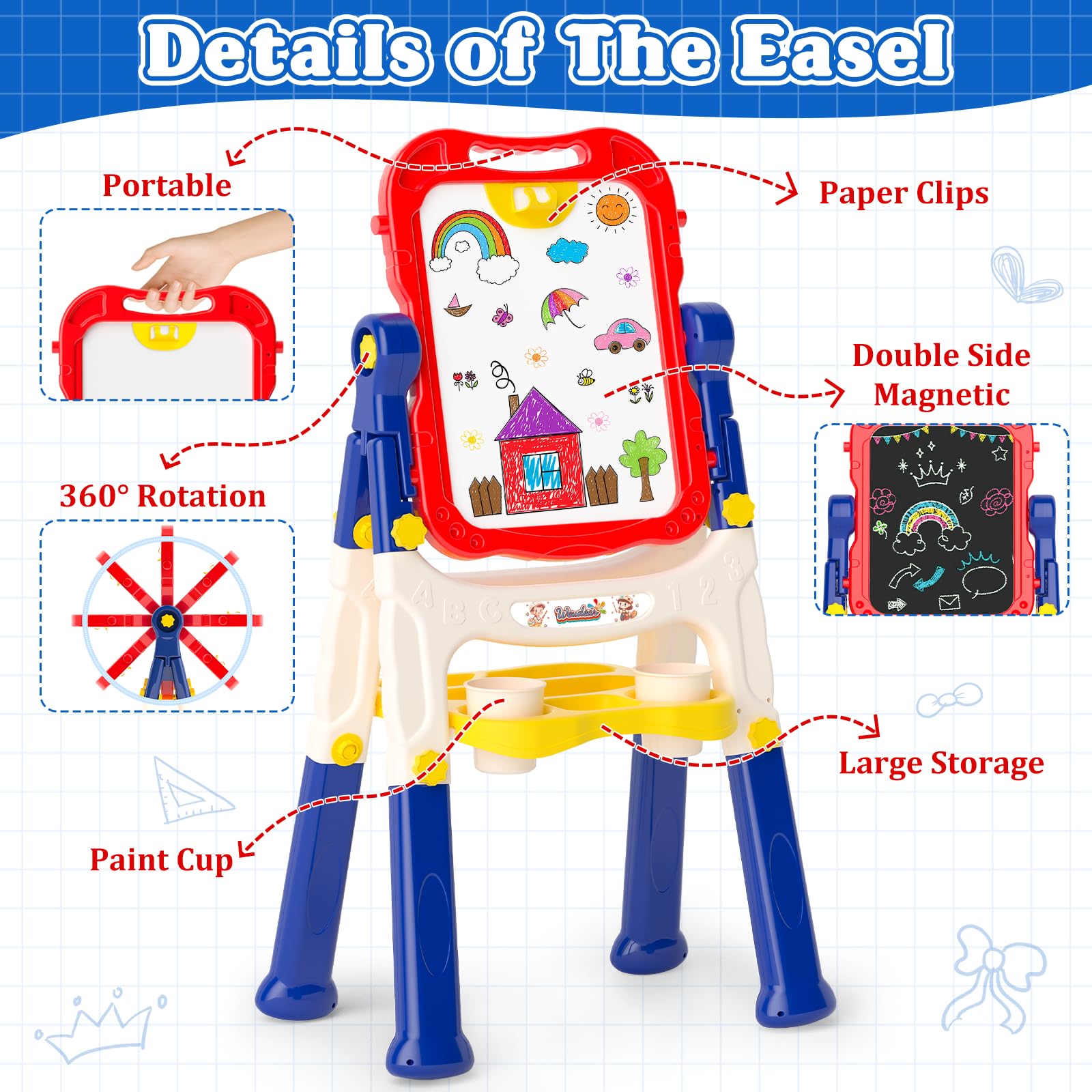Weudear educational toy easel features magnetic letters for early literacy.