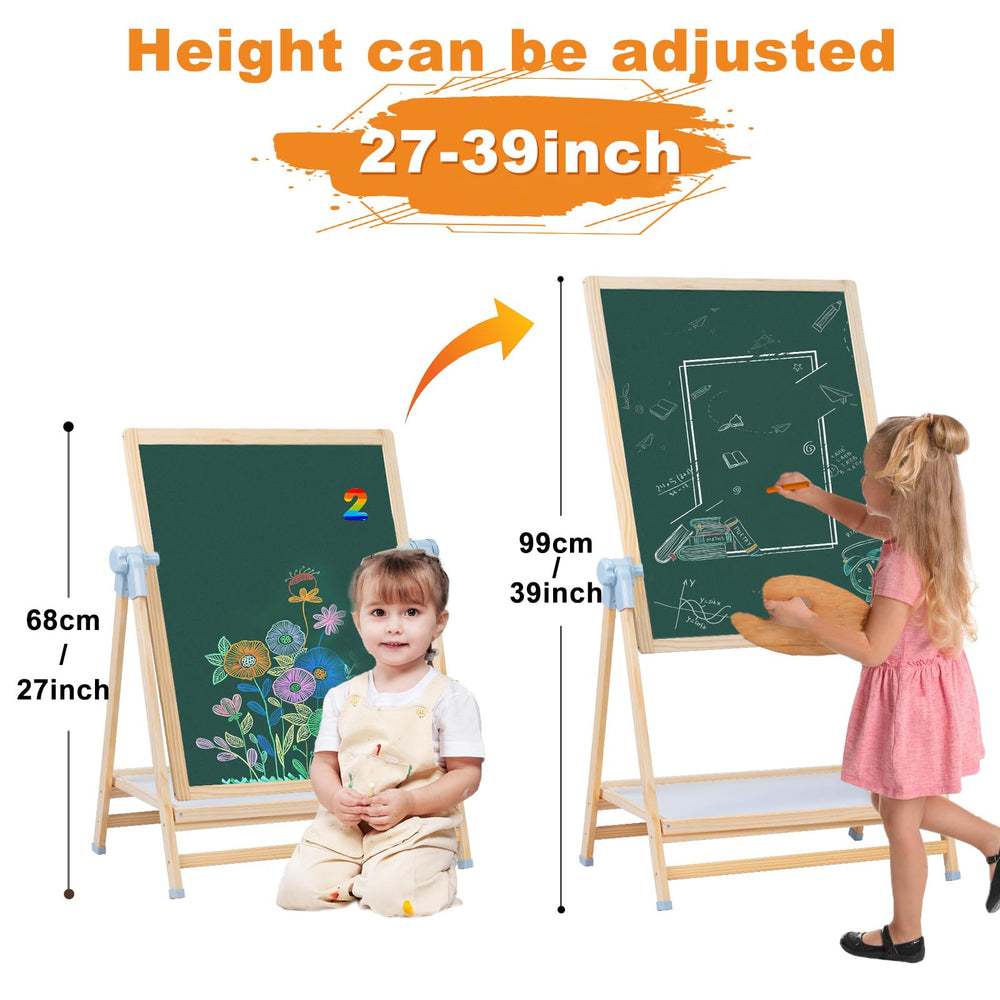 Weudear easel height adjustable from 22 to 39 inches for growing children.