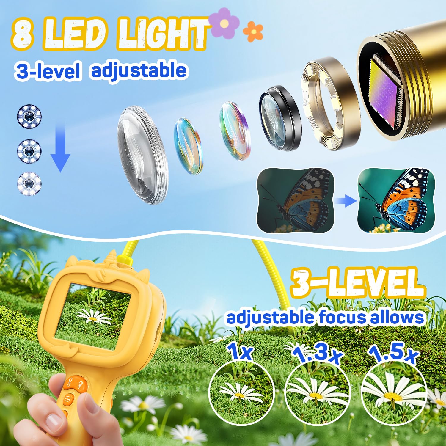 WEWAHIVER Endoscope with extendable tube reaches tight spaces during outdoor scouting.