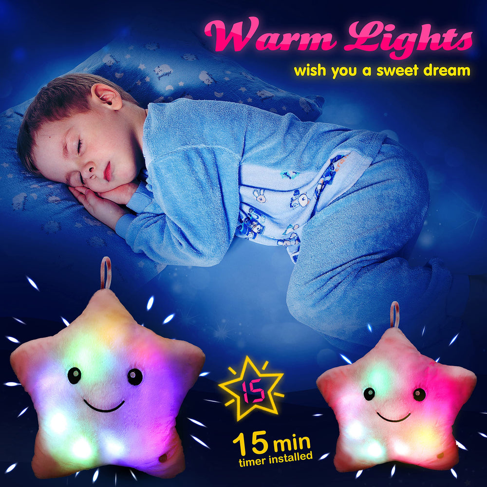 WEWILL 3-AA battery powered star provides a gentle, changeable glow.