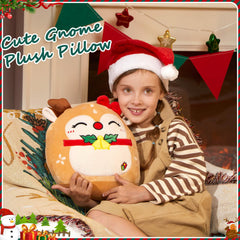 WEWILL Christmas Deer Plush Face Closeup, soft texture ideal for hugs.