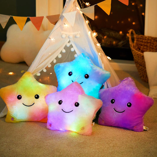 WEWILL star pillow with hanging rope for easy wall display