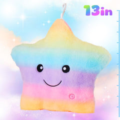13-inch plush star doubles as a night light and cushion during play