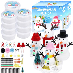 Wewwewa Snowman Kit inside content showing all pieces for 12 snowmen